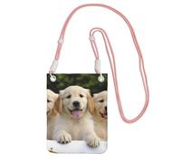 Golden Retriever Cuccioli Crossbody Borsa per telefono per donne e uomini impermeabile mini borsa per cellulare portafoglio piccola borsa a tracolla con tracolla regolabile da viaggio per telefono