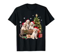 Golden Retriever Cuccioli Santa Look Christmas Family Squad Maglietta