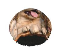Golden Retriever - Cuffia per capelli con stampa di cuccioli di cane, con fascia elastica regolabile e vibrante, cuffia da doccia da donna, riutilizzabile e impermeabile