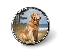 Golden Retriever Distintivo Rotondo Carino Spilla Cappelli Giacche Decorazione Personalizzata Spilla Abbigliamento Gioielli Accessori per Festa di Nozze Regalo