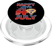 Golden Retriever Dog American Flag Sunglasses Happy 4th July PopSockets PopGrip per MagSafe