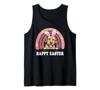 Golden Retriever Dog Easter Bunny Eggs Hunting Boho Rainbow Canotta