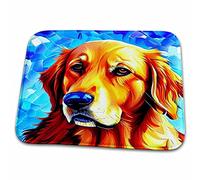 Golden Retriever Dog Face. Orange, Yellow, Blue Colors Zerbino Asciugapassi Assorbente Zerbino Ingresso Antiscivolo Tappeto Entrata Per Esterno Corridoio Doccia 40X60 Cm
