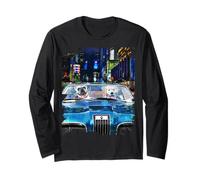 Golden Retriever Dog Guidare Auto, Night Cruise City Funny Maglia a Manica