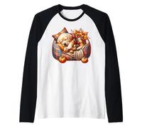 Golden Retriever Dog Mom Graphic with Cozy Autumn Fall Vibes Maglia con Maniche Raglan