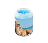 Golden Retriever Dog on the Beach - Rondella riutilizzabile per piedi del cane, spazzola in morbido silicone, accessori e accessori per cani di taglia piccola, media e grande