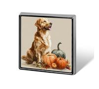 Golden Retriever Dog Pumpkins Spille e spille unisex quadrato leggero bavero distintivo gioielli per abbigliamento scialle cappello