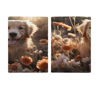 Golden Retriever e fiori porta passaporto ultra sottile in pelle PU organizer per documenti da viaggio compatto premium internazionale per passaporto americano copertura per donne uomini