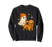 Golden Retriever Halloween Ghost Walking Golden Dog Felpa
