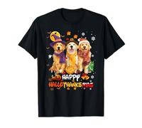 Golden Retriever Happy Hallothanksmas Dog Lover Christmas Maglietta