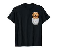 Golden Retriever Happy Puppy Pocket Maglietta