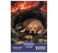 Golden Retriever Jigsaw Puzzle Impossibili 1000Pcs Decorazione Per La Casa. Giochi Rilassamento E Intelligence Per Adulti E Ragazzi Da 14 Anni 38x26cm/1000pcs