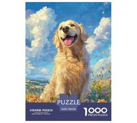 Golden Retriever Jigsaw Puzzle Impossibili 1000Pcs Decorazione Per La Casa. Giochi Rilassamento E Intelligence Per Adulti E Ragazzi Da 14 Anni 70x50cm/1000pcs