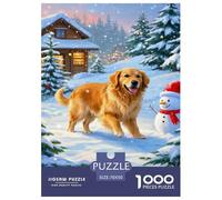 Golden Retriever Jigsaw Puzzle Impossibili 1000Pcs Decorazione Per La Casa. Rilassamento E Intelligence Per Adulti E Ragazzi Da 14 Anni 70x50cm/1000pcs
