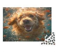 Golden Retriever Jigsaw Puzzle Impossibili 1000Pcs Pesce d'oro a bolla Decorazione Per La Casa. Rilassamento E Intelligence Per Adulti E Bambini Da 12 Anni 1000pcs (75x50cm)