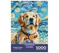 Golden Retriever Jigsaw Puzzle Impossibili 1000Pcs Petdog Decorazione Per La Casa. Giochi Rilassamento E Intelligence Per Adulti E Bambini Da 12 Anni 38x26cm/1000pcs