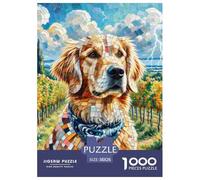 Golden Retriever Jigsaw Puzzle Impossibili 1000Pcs Petdog Decorazione Per La Casa. Rilassamento E Intelligence Per Adulti E Ragazzi Da 14 Anni 38x26cm/1000pcs