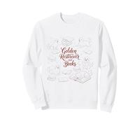 Golden Retriever Libri Doodle Disegno Carino Leggi Amante dei Libri Felpa