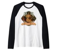 Golden Retriever Mamma Vintage William Morris Stile Maglia con Maniche Raglan