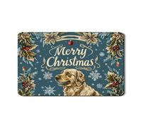 Golden Retriever Merry Christmas - Tappetino scolapiatti in gomma assorbente per cani, stile vintage, in pelle PU, 30,5 x 50,8 cm