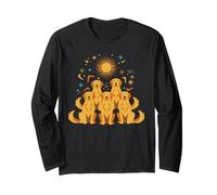 Golden Retriever Mid-Century Modern Retro Sunburst Maglia a Manica