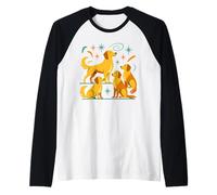 Golden Retriever Mid-Century Modern Vintage Maglia con Maniche Raglan