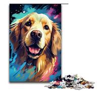 Golden Retriever nel cratere è circondato da 1000 pezzi di puzzle per adulti come regalo Il miglior regalo adatto per adolescenti dai 14 anni in su 75x50 cm