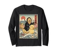 Golden Retriever Ninja Giappone Vintage Giapponese Ukiyo-e Art Maglia a Manica