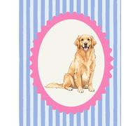 Golden Retriever Notebook - Cute Lined Journal for Women | 7.5 x 9.25 in | 150 Pages | Blue Striped Aesthetic Cover | COLOURFUL by Step: A golden ... or gifting to dog lovers and stationery fans.