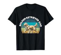 Golden Retriever Papà amante dei cani Retro Cane Golden Dad Maglietta