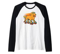 Golden Retriever Pattinaggio a rotelle Retro Vintage Amante dei cani Maglia con Maniche Raglan