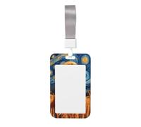 Golden Retriever - Porta badge scorrevole in plastica rigida con stelle vorticose, per infermieri e ufficio