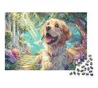 Golden Retriever Puzzle 1000 Pezzi carta per adulti sentiero bosco Gioco di Puzzle 1000 Pezzi relax concentrazione famiglia 38x26cm/1000pcs 38x26cm/1000pcs