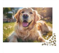 Golden Retriever Puzzle 1000 Pezzi,Puzzle Cartoon, Puzzle Per Adulti, Stampa Di Qualità,puzzle Di Legno Giochi Intellettuali Per Bambini 1000pcs (75x50cm)