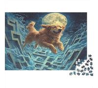 Golden Retriever Puzzle Impossibili 1000 Pezzi labirinto luce lunare Decorazione Per La Casa. Giochi Rilassamento E Intelligence Per Adulti E Ragazzi Da 14 Anni 1000pcs (75x50cm)