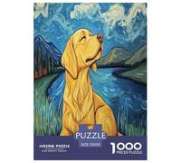 Golden Retriever Puzzle Impossible 1000Pcs Decorazione Per La Casa. Rilassamento E Intelligence Per Adulti E Bambini Da 12 Anni 70x50cm/1000pcs