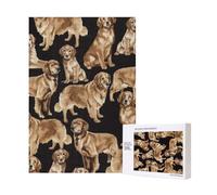 Golden Retriever,Puzzle in legno da 300 pezzi per adulti e adolescenti