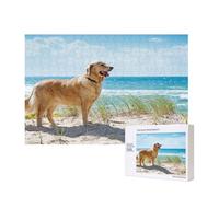 Golden Retriever,Puzzle in legno da 300 pezzi per famiglie, per adulti e adolescenti, decorazioni per la casa