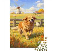 Golden Retriever Puzzle Sfidare 1000 Puzzle Teenagers ArtePuzzle Decorazione Della Casa Idea Regalo Uomo E Donna 1000pcs (75x50cm)