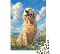 Golden Retriever Puzzle Sfidare 1000 Puzzle Teenagers Puzzle Creativo Decorazione Della Casa Regalo 1000pcs (75x50cm)