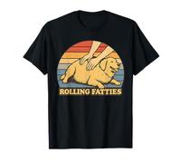 Golden Retriever Rolling Fatties Pun Joke Amante dei cani Maglietta