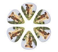 Golden Retriever Running - Confezione da 6 plettri per chitarra con scatola portaoggetti, sottili, medio-pesanti, plettri fatti a mano, plettri per chitarra, basso, ukulele, regalo per gli amanti della chitarra