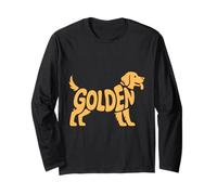 Golden Retriever Silhouette regalo per gli amanti dei cani e dei cuccioli Maglia a Manica