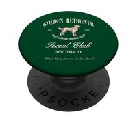 Golden Retriever Social Club Preppy Dog Mom Retro anni '80 '90 PopSockets PopGrip Adesivo