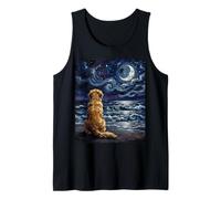 Golden Retriever Starry Night Dog at The Beach Opera d'Arte Canotta