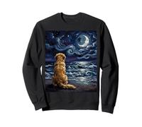Golden Retriever Starry Night Dog at The Beach Opera d'Arte Felpa