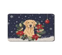 Golden Retriever - Tappetino scolapiatti per bancone della cucina, in gomma assorbente, motivo: stella di Natale per le vacanze, tappetino scolapiatti invernale in pelle PU, 30,5 x 50,8 cm