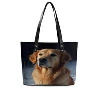Golden Retriever Tote Bag grande borsa in pelle morbida con cerniera leggera borsa a tracolla da donna