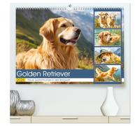 Golden Retriever. Treue Seelenhunde in der Bergwelt (hochwertiger Premium Wandkalender 2026 DIN A2 quer), Kunstdruck in Hochglanz: Inmitten der ... Hunde ihre stille Kraft und Ausstrahlung