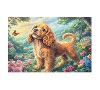 Golden Retriever Wildflower Field Puzzle 1000 Pezzi Collezione Multicolore Paesaggi Happy Time Classici Rompicapo Per Amanti Del Puzzle Adulti Regalo Festa Aziendale 1000 PCS